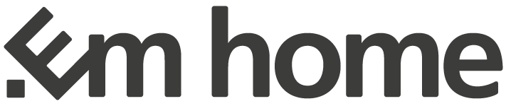 EM home logotyp i svart